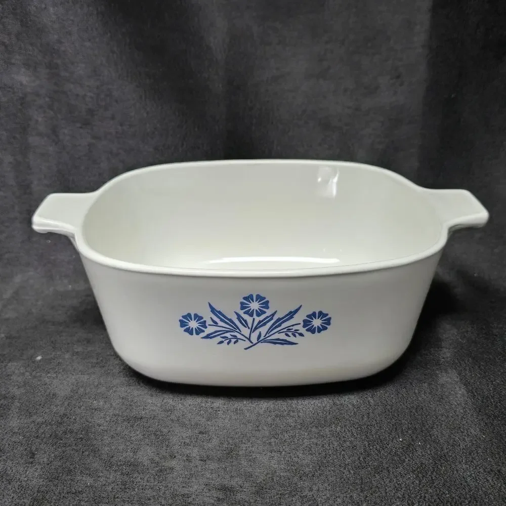 CorningWare Blue Cornflower 1.5 & 2 QT. Stoneware Casserole Dish x2 & Glass Lid